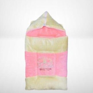 Pink Velvet Hooded Blanket for Baby Cozy Night