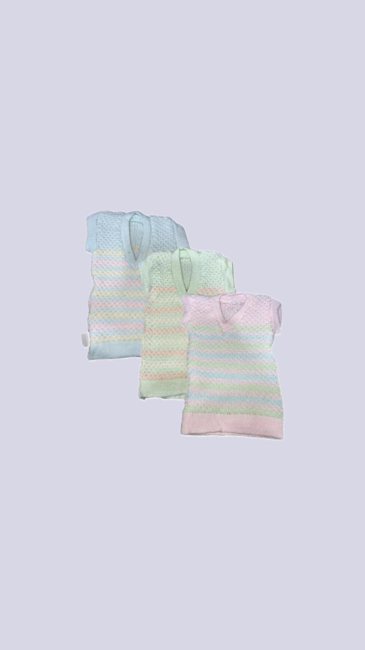 Baby Textured Wool Warmer Pack of 3 Multicolor Striped - Image 2