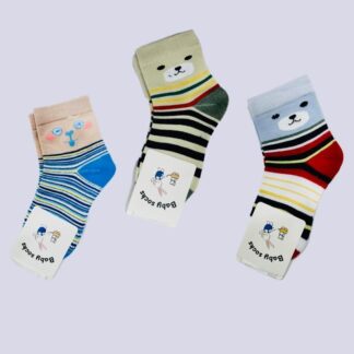 Kids Bear Face Cotton Socks Pack of 3