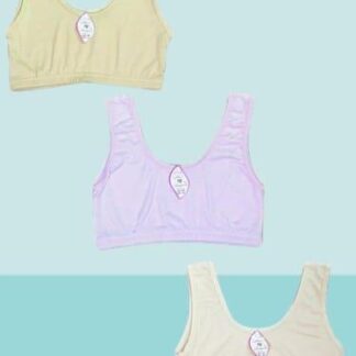 Summer Cotton Bra Tops Pack of 3 Beige Ivory Lilac