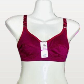 Maroon Cotton Non-Padded Bra for Women Size 32-42