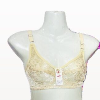 Beige Printed Non-Padded Bra for Daily Wear