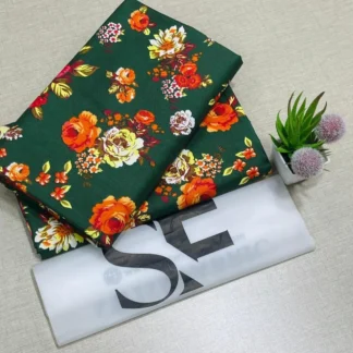 Women Floral Printed Suit Green 2.25m Cotton