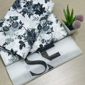 Polo Cotton Floral Print Unstitched Suit