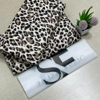 Women Leopard Print Polo Cotton Suit Unstitched Pakistan