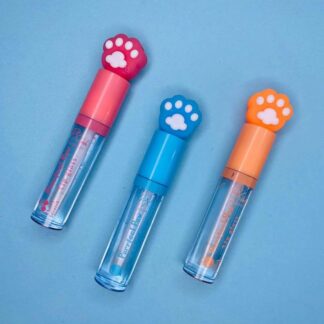 Multicolor Paw Print Lip Gloss 3 Pcs Glossy Finish