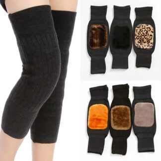 Premium Quality Black Knee Warmers for Men Women Wool