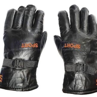 Men's Rexine Leather Winter Gloves Black Pack of 2