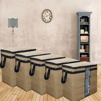 Stylish Storage Bags Brown Non-Woven 19x19x11