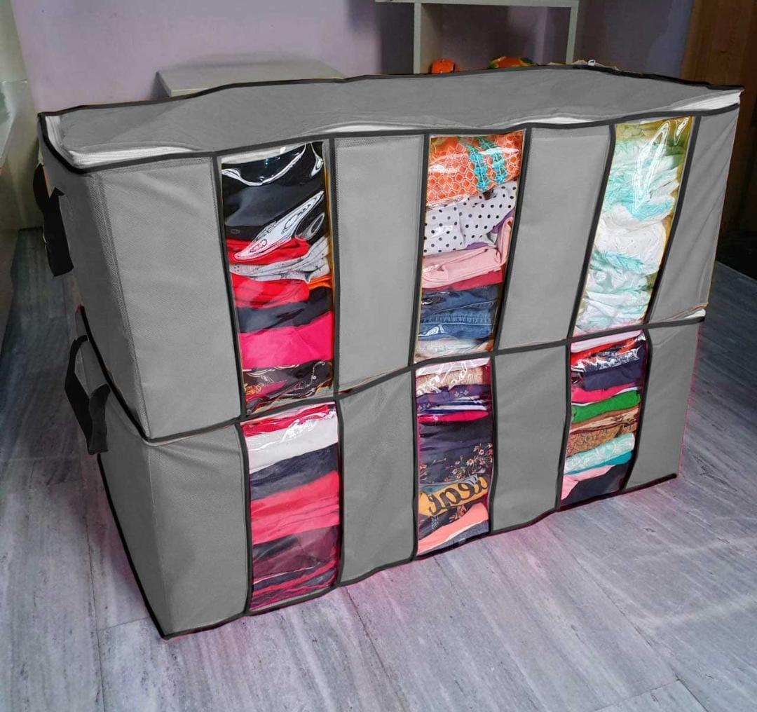 Grey Non-Woven Storage Bag for Home & Travel - Image 2