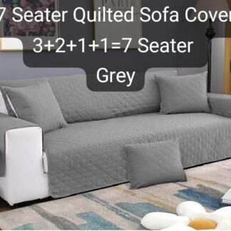7 Seater Cotton Quilted Sofa Cover Grey