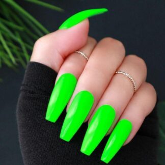 Green Stiletto Fake Nails ABS Professional Manicure Set