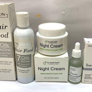 Hair Oil Serum Night Cream Set for All Skin & Hair Care