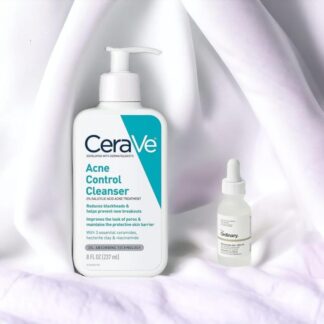 CeraVe Acne Cleanser + The Ordinary Serum Bundle