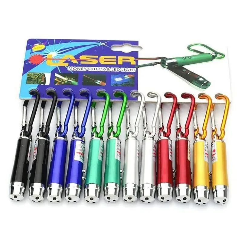 3 in 1 LED Laser Pen Multicolor Keychain - Image 4