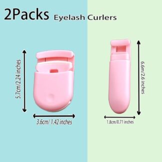 2-in-1 Eyelash Curler Pink Green ABS Plastic