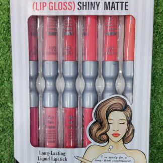 2-in-1 Lip Gloss Set Matte Shiny 6 Shades