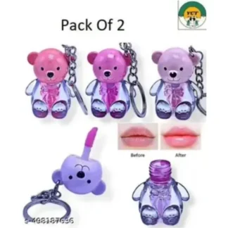 Teddy Bear Lip Oil Gloss Keychain Pack of 2