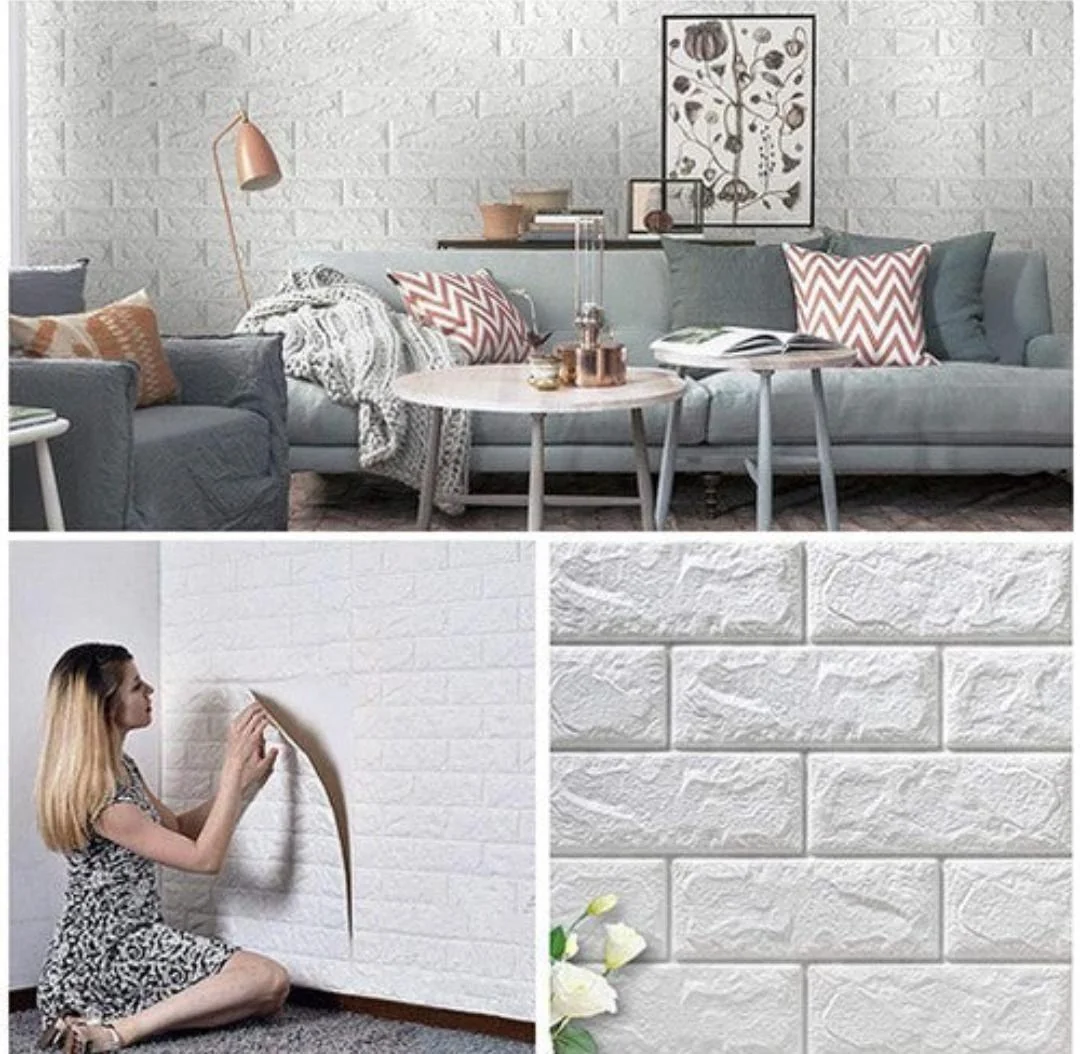 Modern Design Quartz Wall Tile Sticker - 3 Pcs Self-Adhesive, Waterproof Decor - Image 2