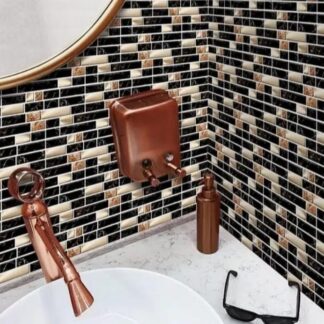 Modern Quartz Wall Sticker Black Gold Mosaic Bathroom Decor