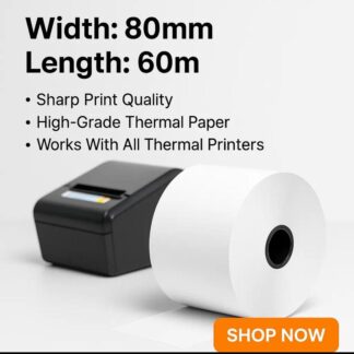 Premium Thermal Paper Roll 80mm White Fade Resistant