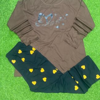 Brown Butterfly & Star Night Suit for Home Lounging