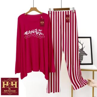 Pakistani Night Suit Cherry Branch Print Cotton Jersey