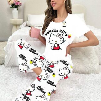 Hello Kitty Cotton Night Suit Medium Large
