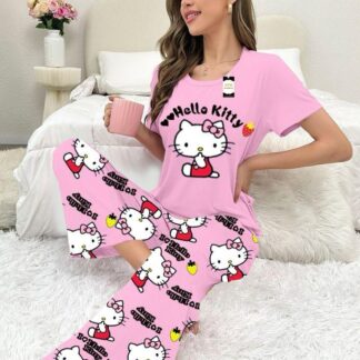 Pakistani Night Suit Hello Kitty Cotton Jersey Medium Large