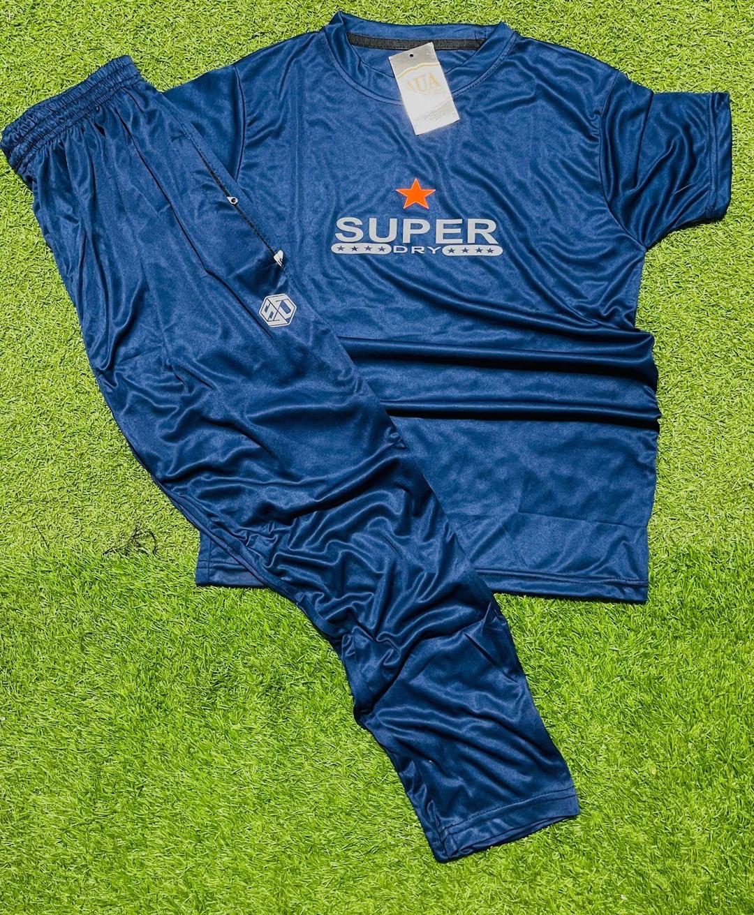 Men Dri Fit Printed Track Suit Blue Medium to XL - Image 2