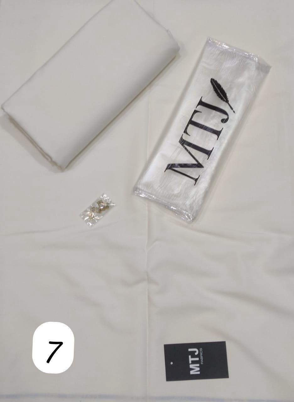 Premium Wash & Wear Men's Unstitched Suit Off-White