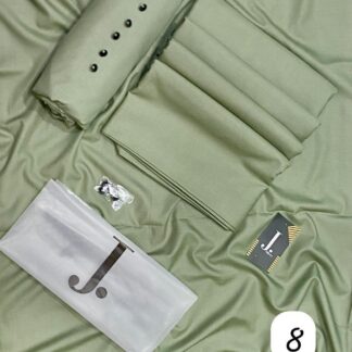 Men's Plain Green Wash & Wear Suit Unstitched