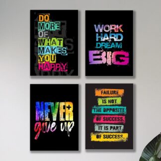 Multicolor Abstract Wall Art Set of 4 for Home Decor
