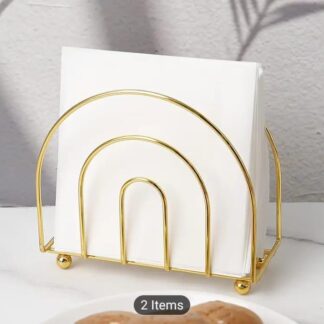 Golden Metal Tissue Box for Home Office