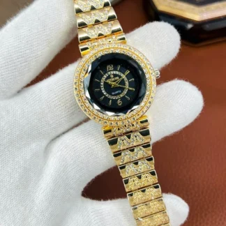Golden Women's Diamond-Studded Watch Set of 3
