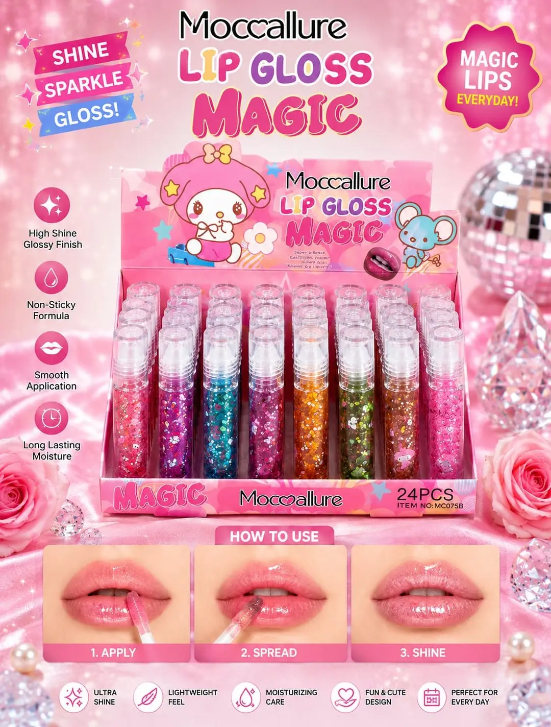 Mocallure Lipgloss Majic Pink - Image 2