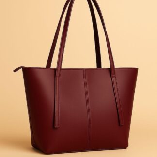 Maroon Rexine Tote Bag 12x5x11" for Daily Use