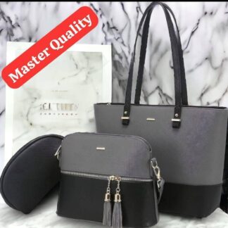 Black Rexine Handbag (Women) - Trendy Casual