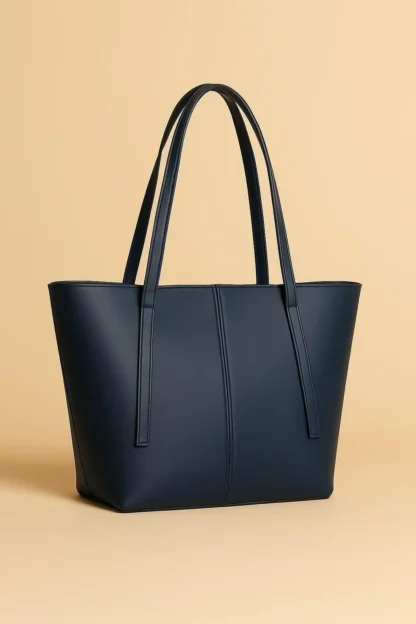 Blue Rexine Tote Bag for Women Daily Use