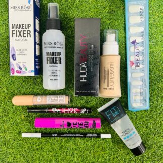 8 in 1 Makeup Set Miss Rose Huda Maybelline Peel Off Nails