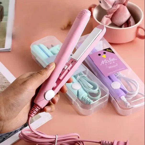 Mini Hair Straightener Pink Blue Purple ABS Travel Style - Image 4