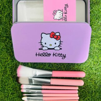 Hello Kitty Makeup Brushes Set 7pcs Pink Metal