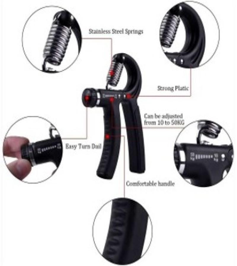 Adjustable Spring Hand Gripper Blue Black 60kg - Image 4