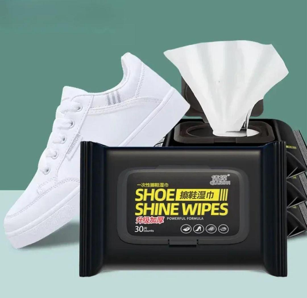 Shoe Shine Wipes 80 Pcs Non-Woven White