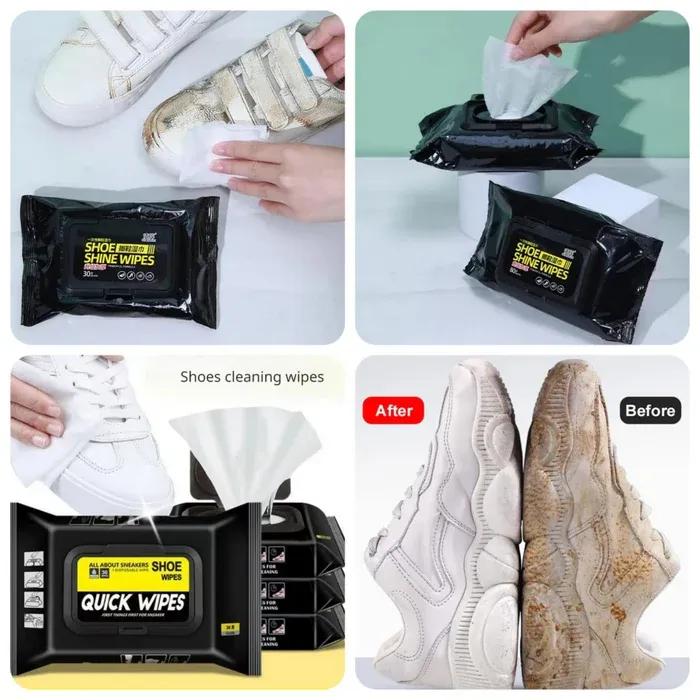 Shoe Shine Wipes 80 Pcs Non-Woven White - Image 3