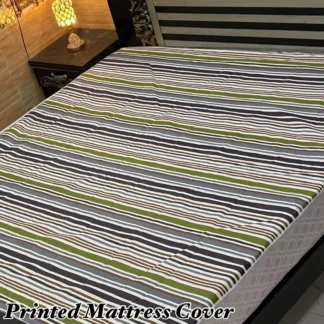 Printed Terry Cotton Waterproof Mattress Cover Double Bed