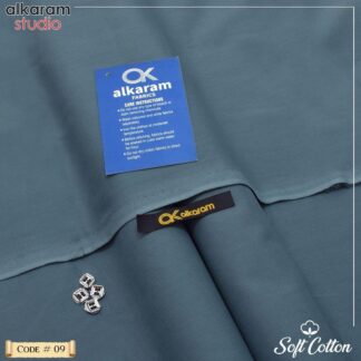 Unstitched Soft Cotton Suit Turquoise Summer Wear