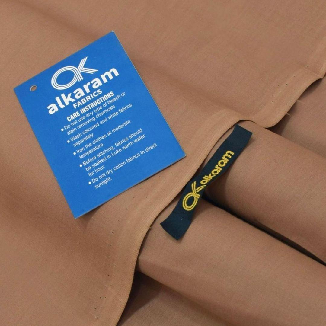alkaram Men's Premium Cotton Brown Suit 8 Buttons Storage Bag - Image 2