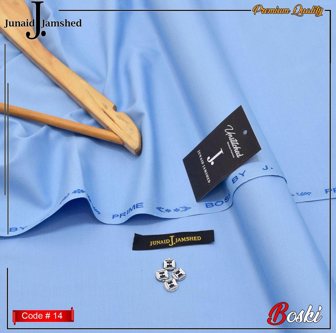 Men's Unstitched Boski Plain Suit Blue 8 Button