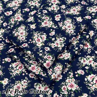 Women's 2 Pcs Printed Cotton Suit Navy Floral